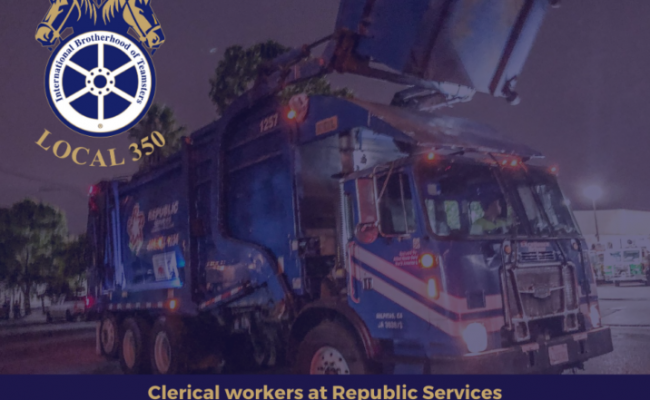 Clerical Workers at Republic Services Landfill Vote to Join Teamsters Local 350